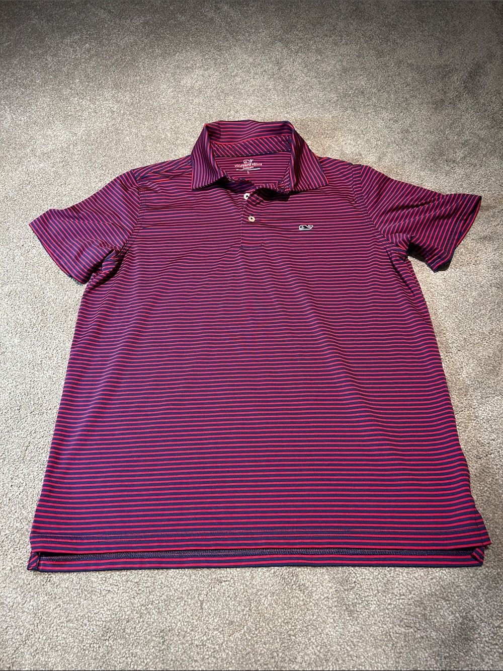 Vineyard Vines Kids Polo Shirt - Blue and Red Stripes